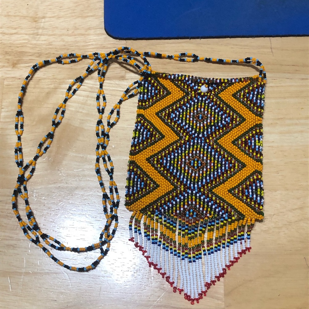 Handmade Beaded Fringe Small Clutch